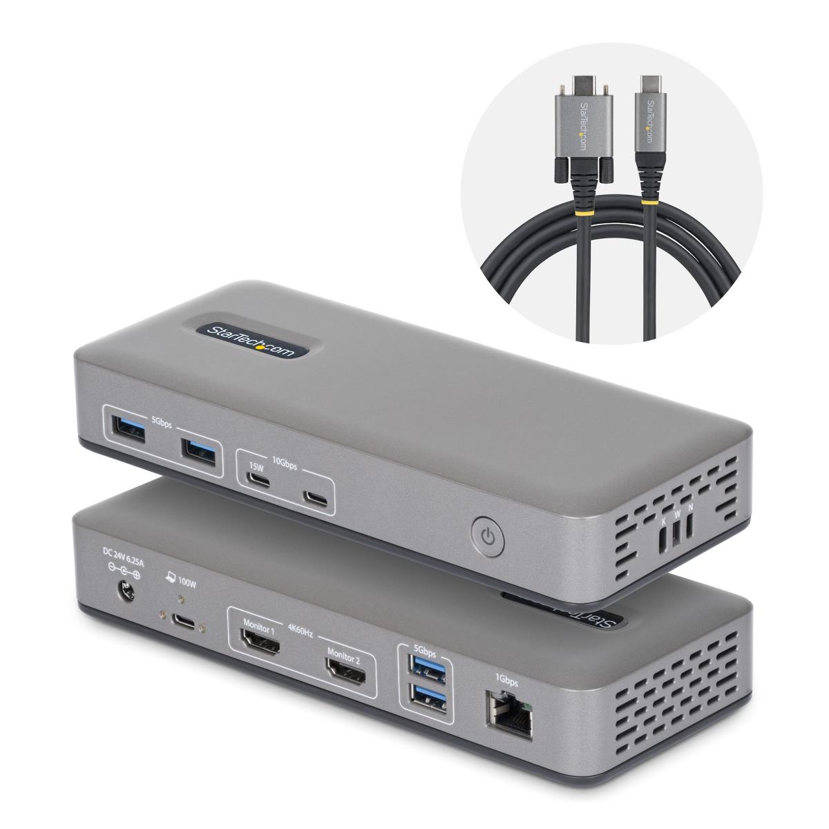 - Docking station - for laptop - USB-C 3.2 Gen 2 - 2 x HDMI - 1GbE - United Kingdom, Europe thumbnail