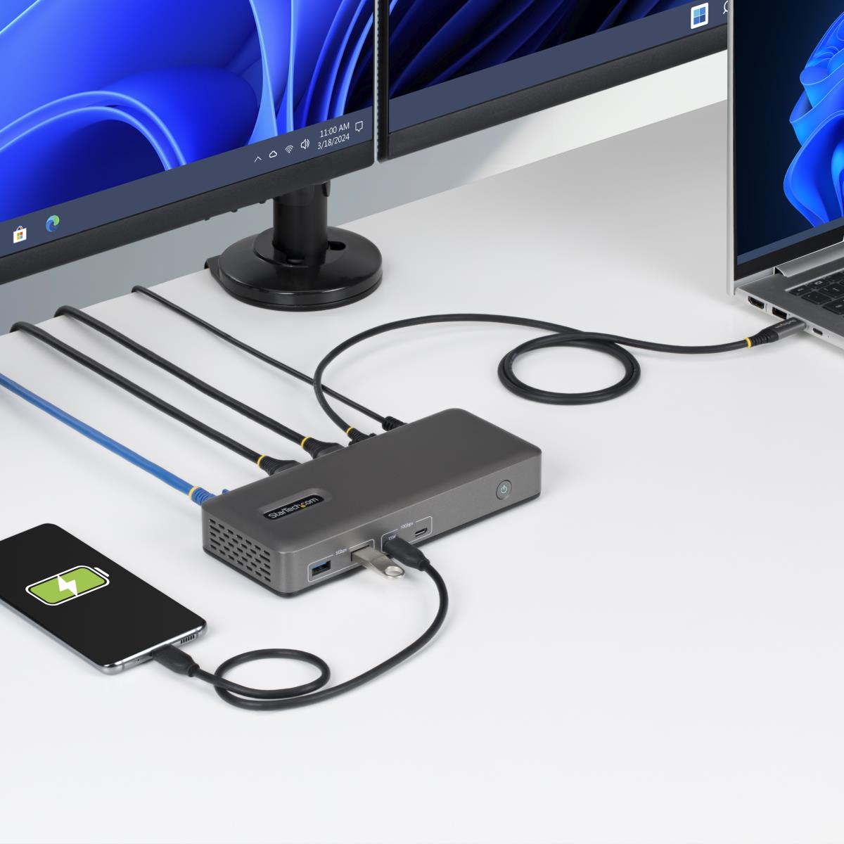 - Docking station - for laptop - USB-C 3.2 Gen 2 - 2 x HDMI - 1GbE - United Kingdom, Europe thumbnail