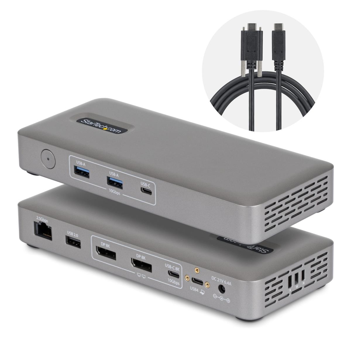 - Docking station - USB4 / Thunderbolt 4 / Thunderbolt 5 - 2 x DP - 1GbE, 2.5GbE - 100 watt - Europe, United Kingdom thumbnail