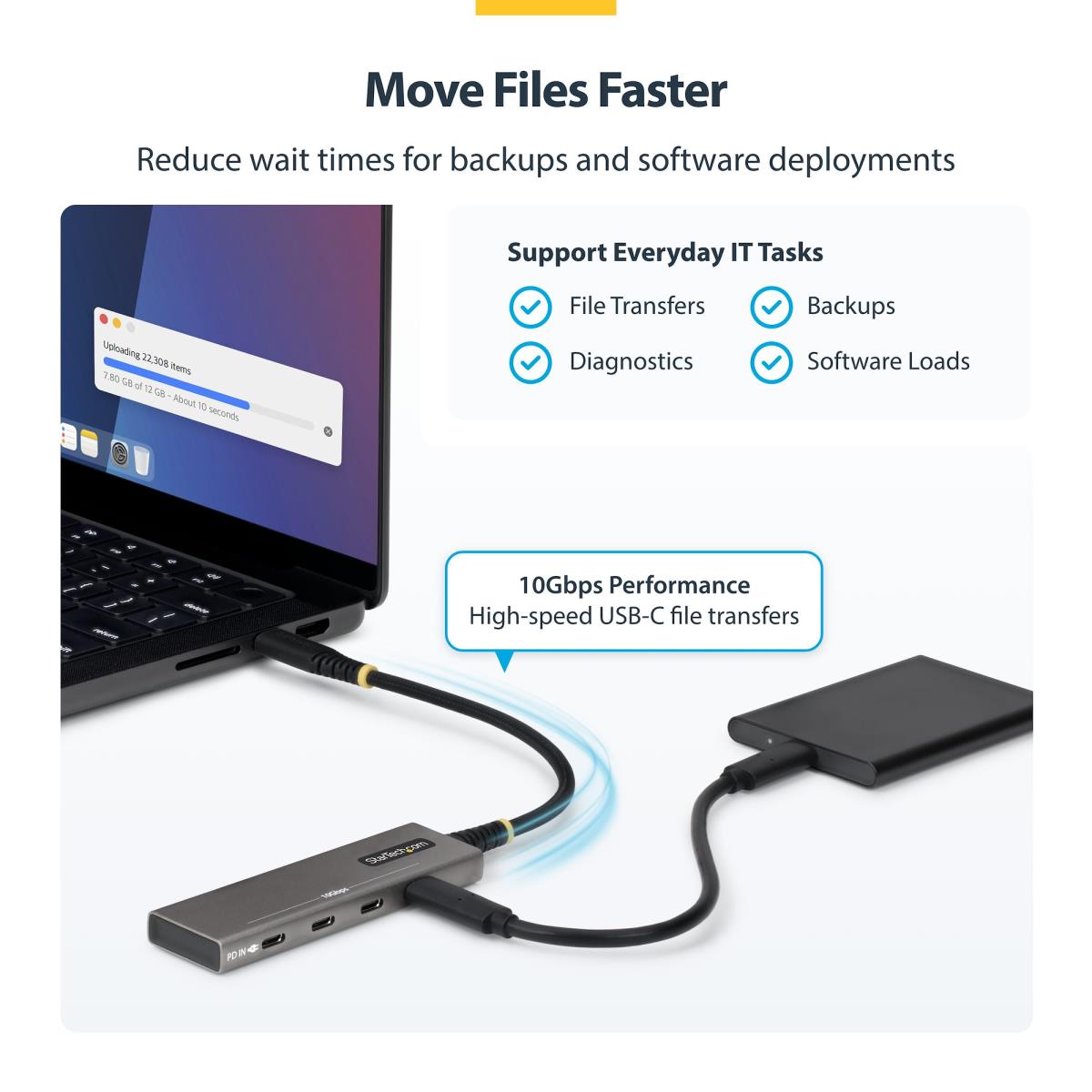 4-PORT USB-C HUB 10GBPS - thumbnail
