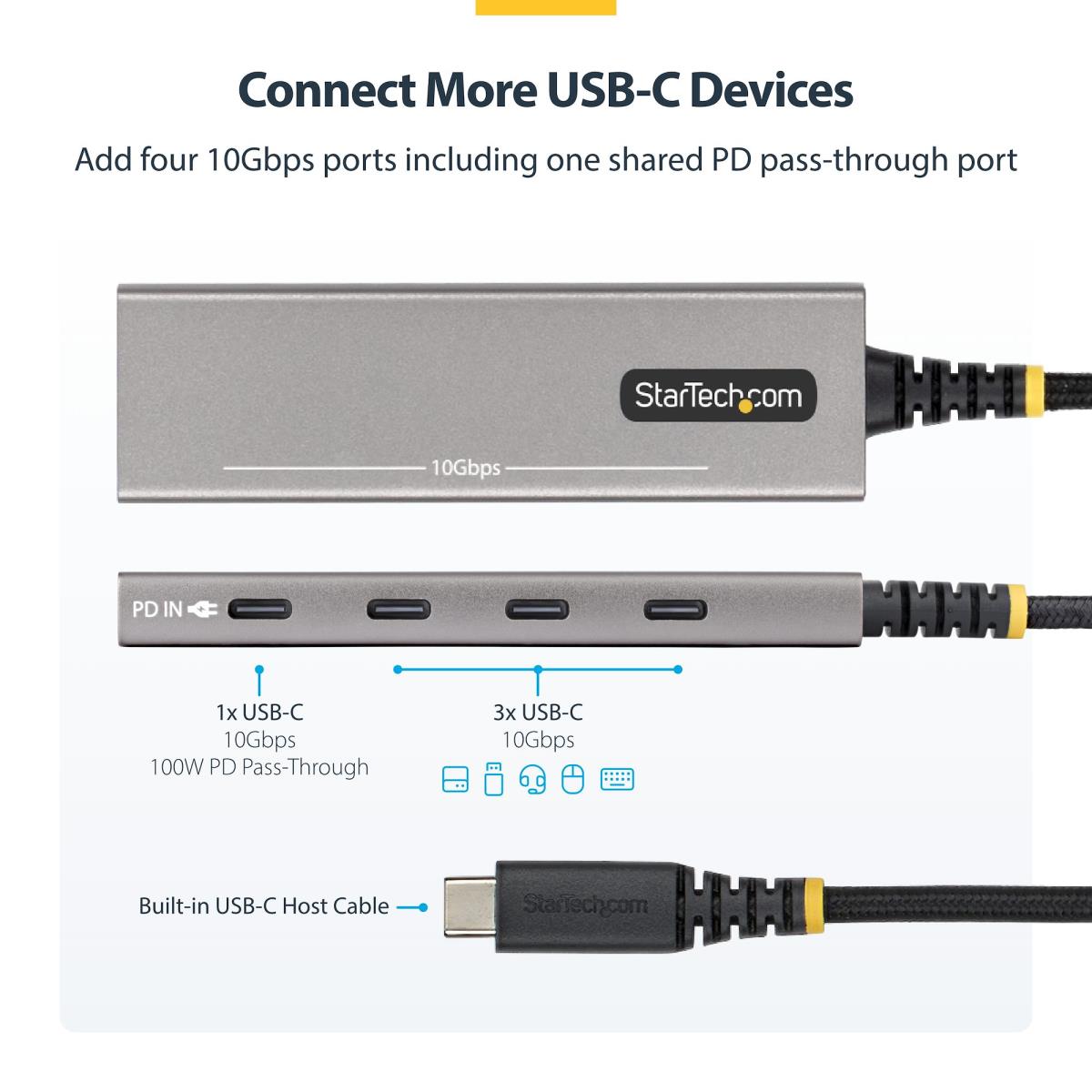 4-PORT USB-C HUB 10GBPS - thumbnail