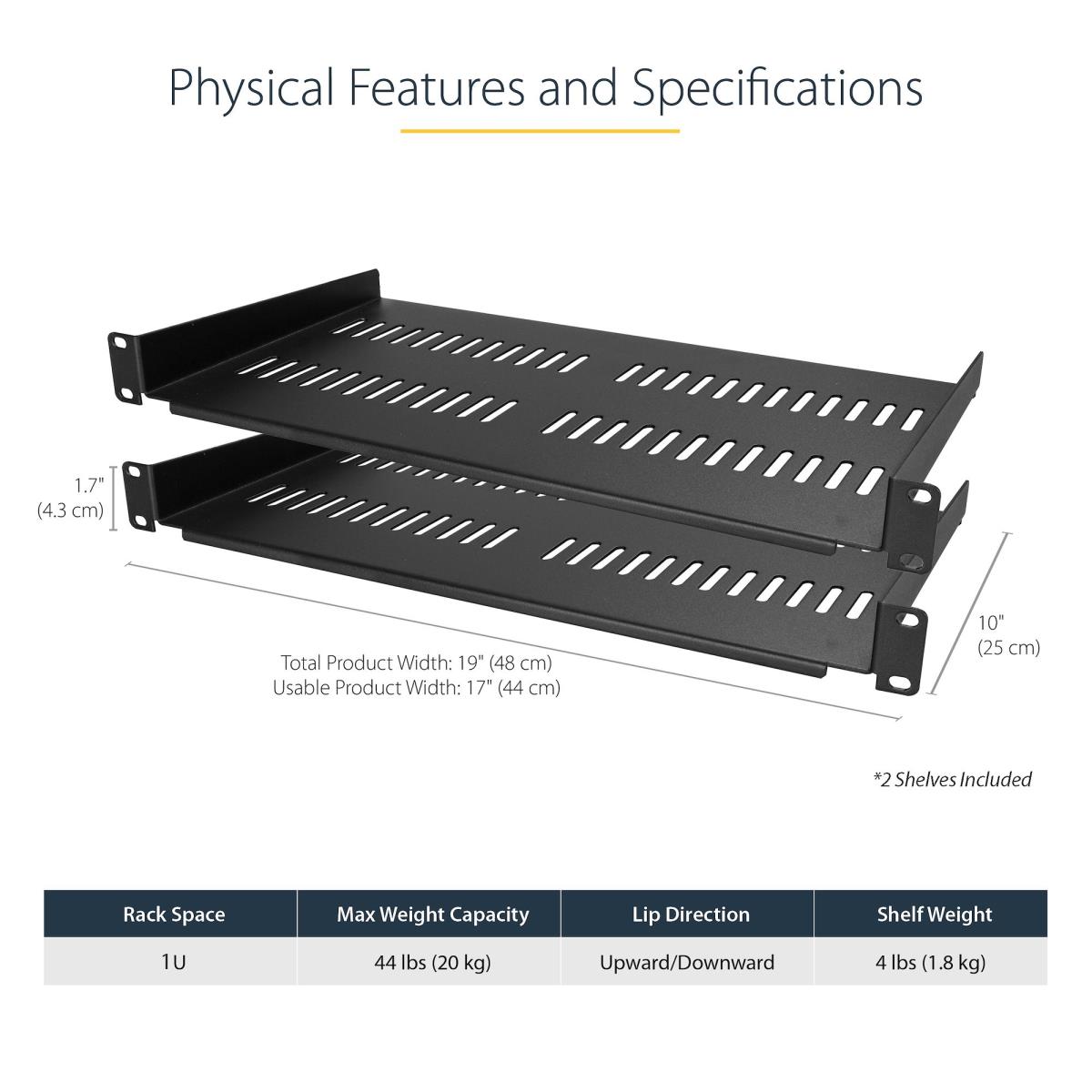 2-PACK 1U SERVER RACK SHELF thumbnail