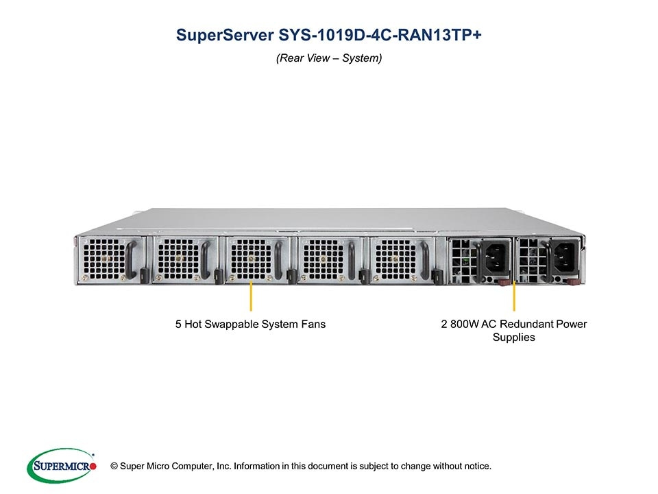 EU Product - SuperServer 1019D-4C-RAN13TP+ - Server - Barebone - Xeon D thumbnail