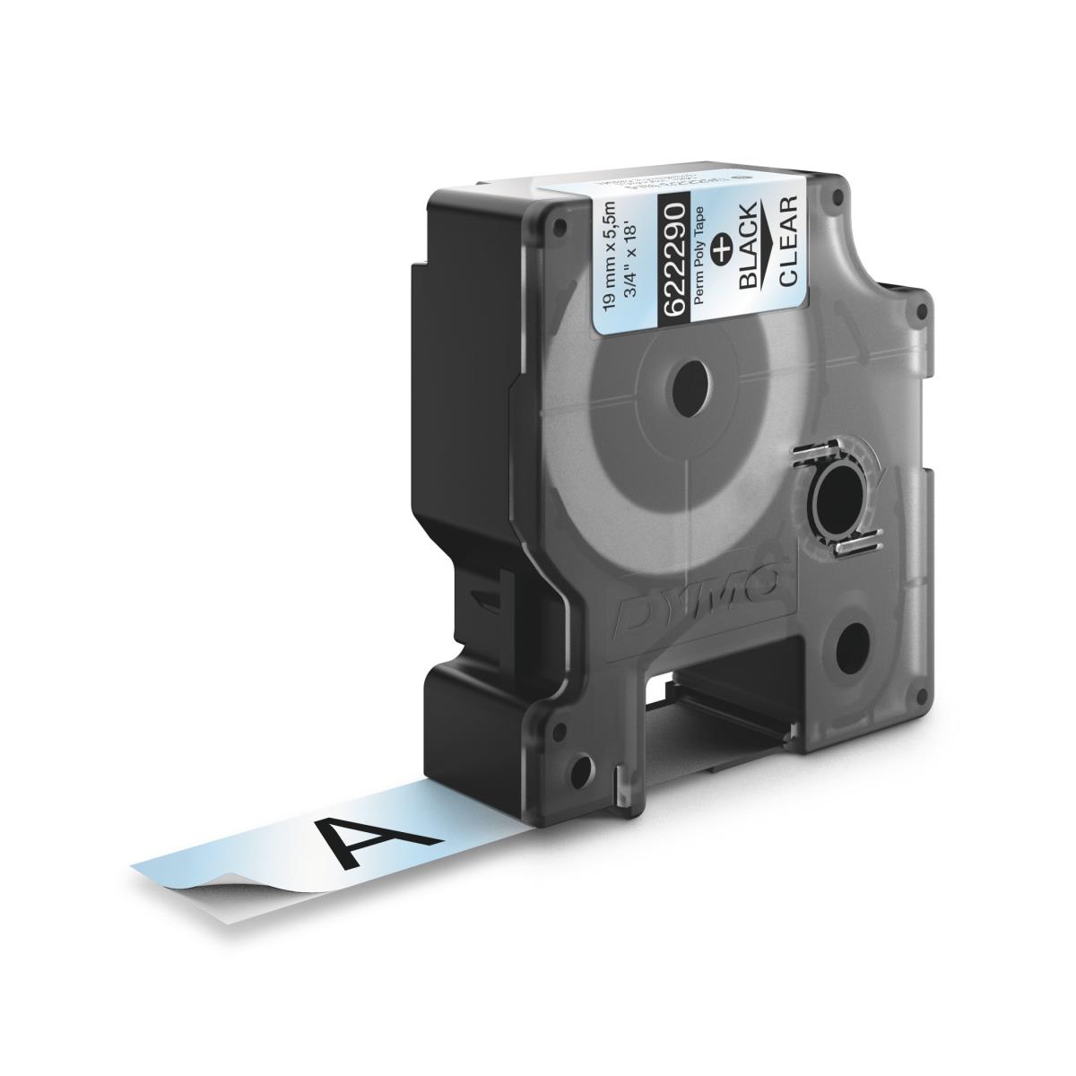 622290 19mm Black on Clear Tape thumbnail