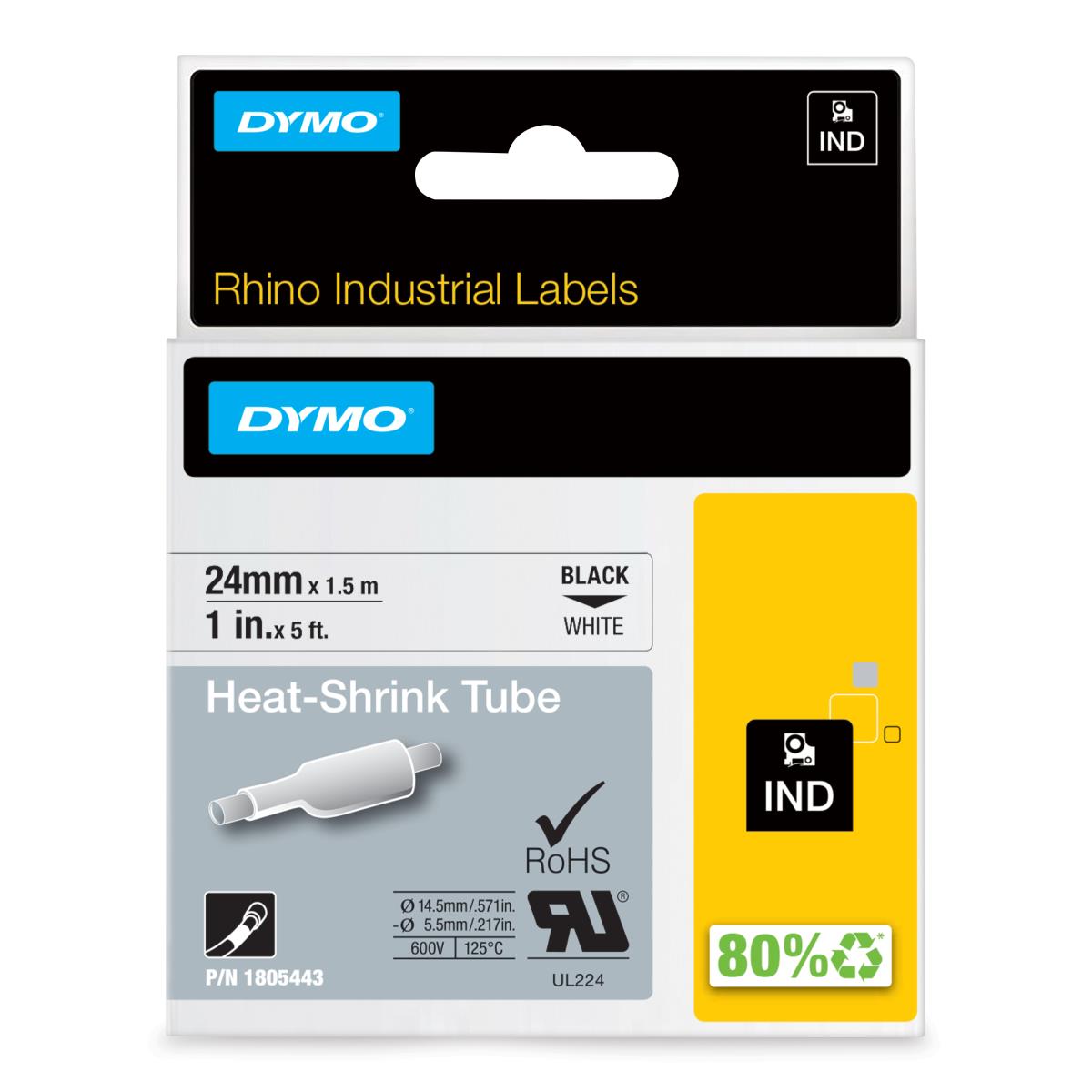 1805443 24mm White Heat Shrink Tube thumbnail