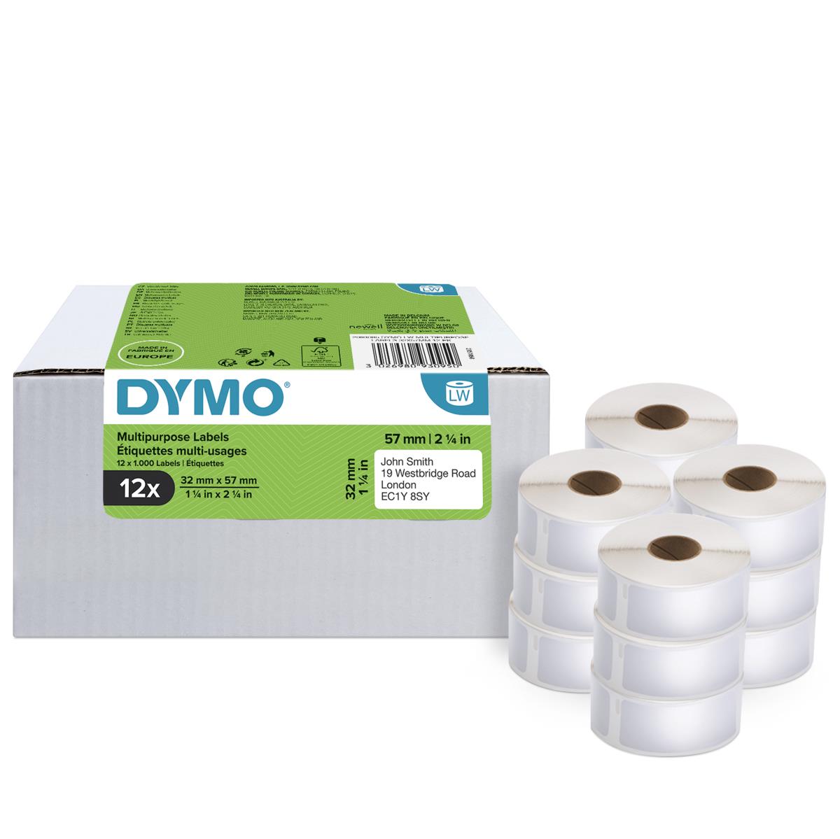 11354 12 Rolls LW Multipurpose Labels 32 x 57mm thumbnail