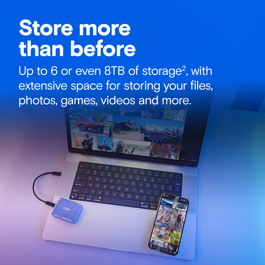 X10 - SSD - encrypted - 1 TB - external (portable) - USB 3.2 Gen 2x2 (USB-C connector) - 256-bit AES - matte blue thumbnail