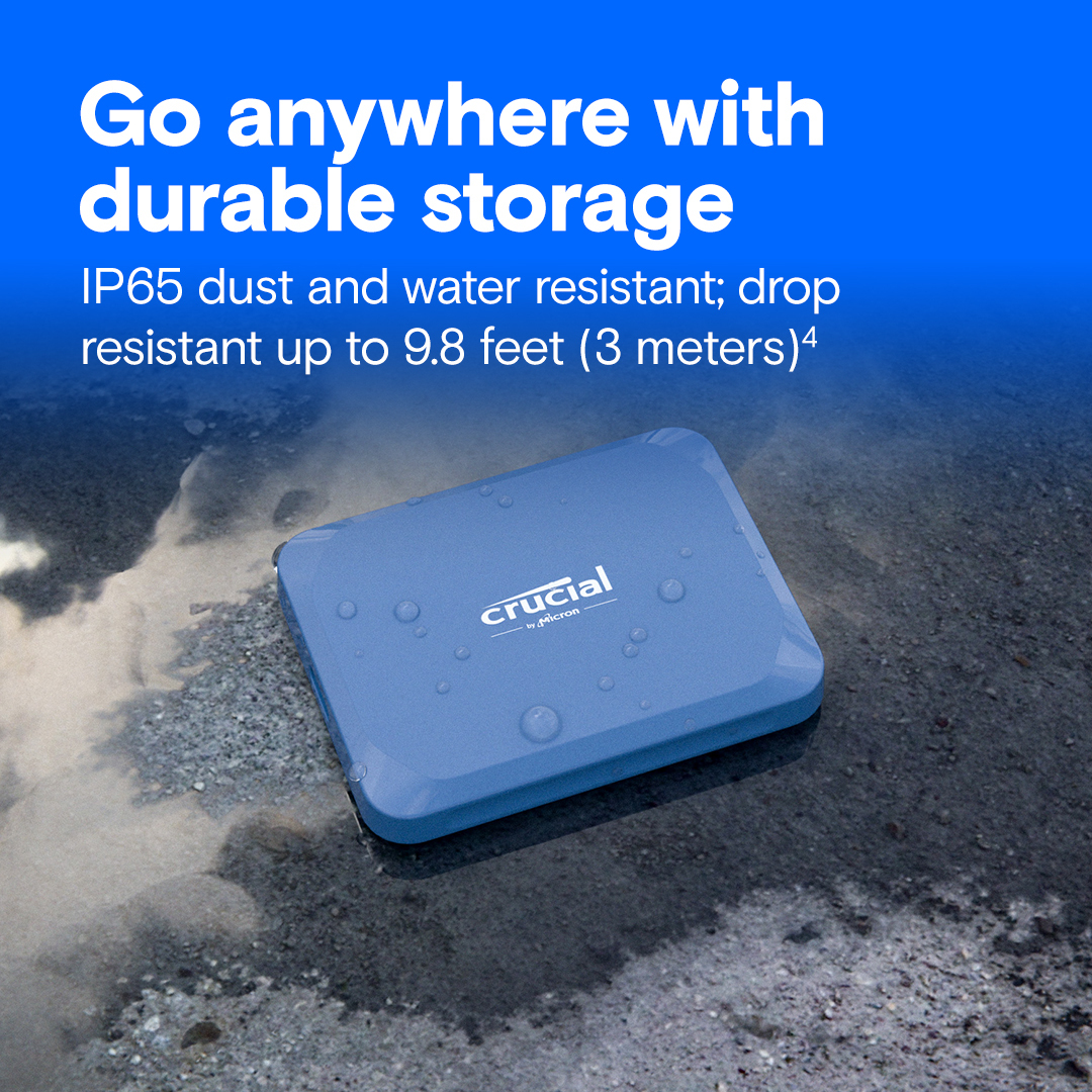 X10 - SSD - encrypted - 2 TB - external (portable) - USB 3.2 Gen 2x2 (USB-C connector) - 256-bit AES - matte blue thumbnail