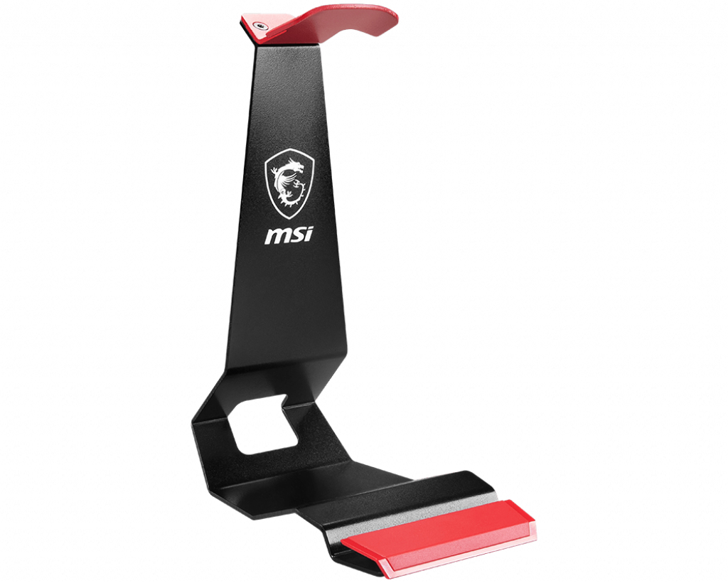 MSI HS01 Gaming Headset Stand 'Black with Red, Solid Metal Design, non slip base, Cable Organiser, S thumbnail