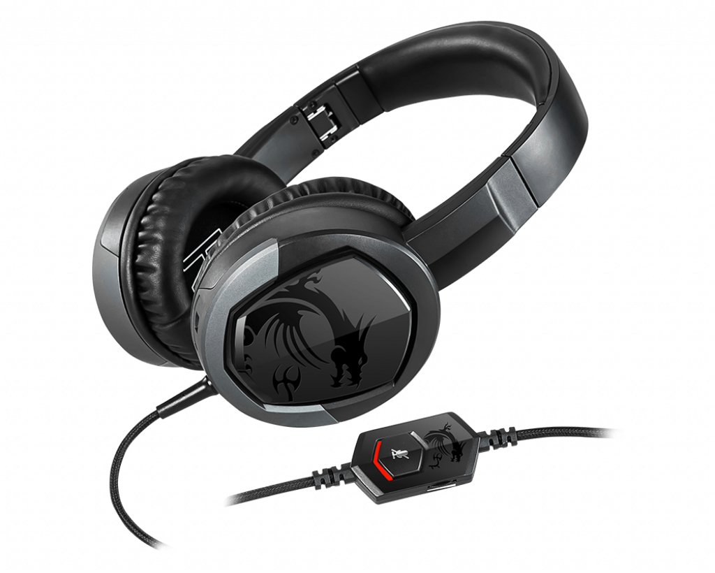 MSI IMMERSE GH30 V2 Gaming Headset 'Black with Iconic Dragon Logo, Wired Inline Audio with splitter thumbnail