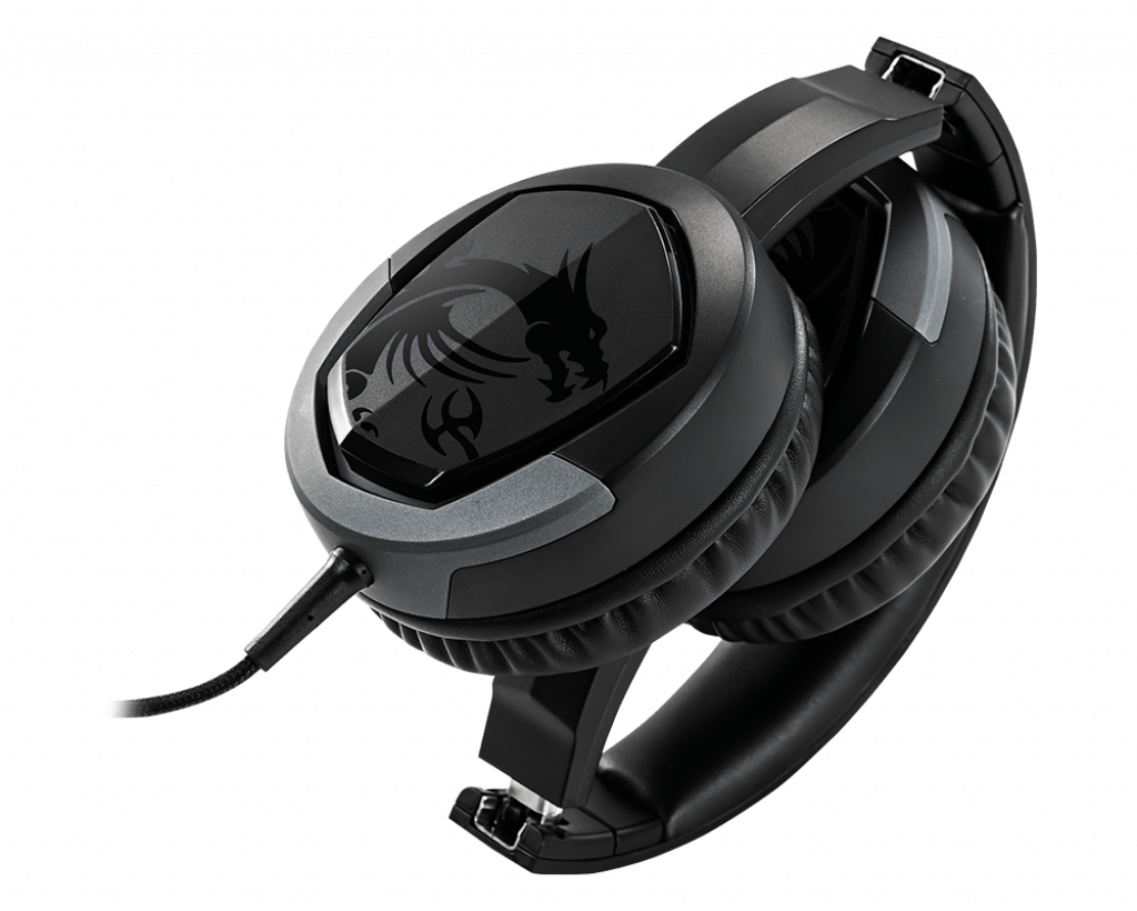 MSI IMMERSE GH30 V2 Gaming Headset 'Black with Iconic Dragon Logo, Wired Inline Audio with splitter thumbnail