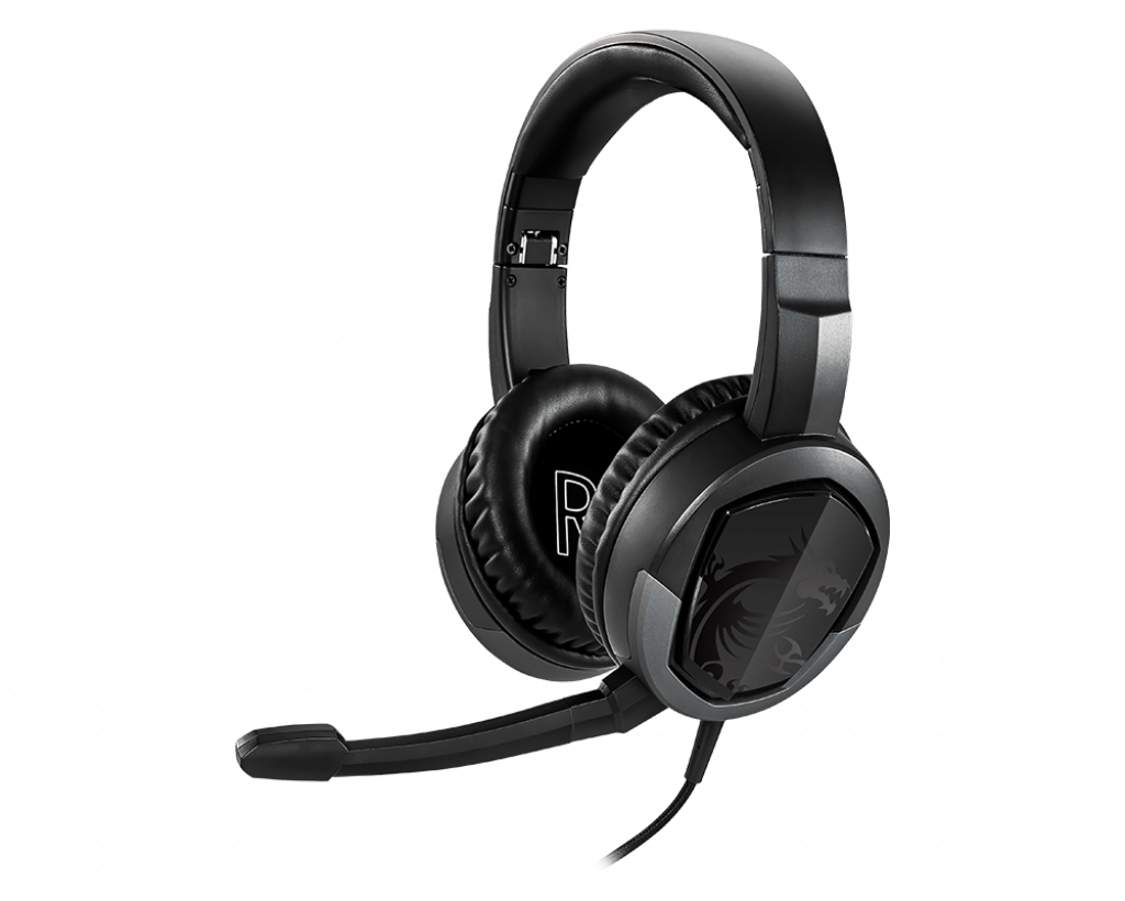 MSI IMMERSE GH30 V2 Gaming Headset 'Black with Iconic Dragon Logo, Wired Inline Audio with splitter thumbnail