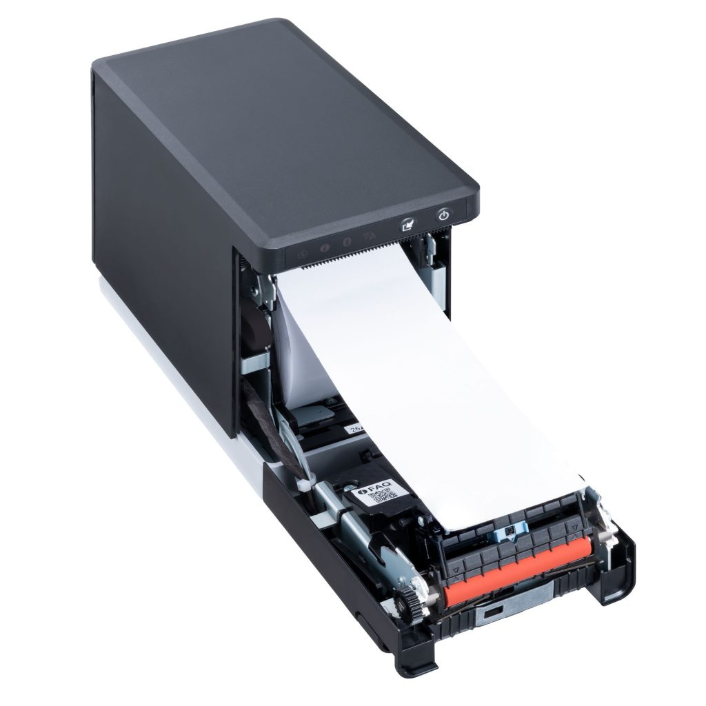 mC-Label2 X4, Barcode Label Printer, Adjustable Label Width with Max 2in, Tear bar, 300 dpi, WLAN, USB-C with Power Delivery for iOS / Android / Windows, Bluetooth (MFi), Ethernet (LAN), SteadyLAN, CloudPRNT, Peripheral Hub, Black, PSU PS-65 included thumbnail