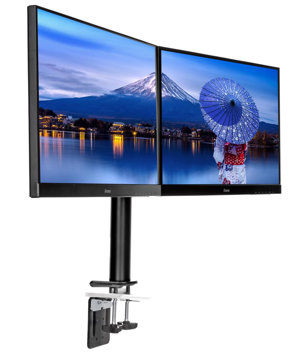 DS1002C-B1 - Mounting kit - adjustable arm - for 2 monitors - black - screen size: 10