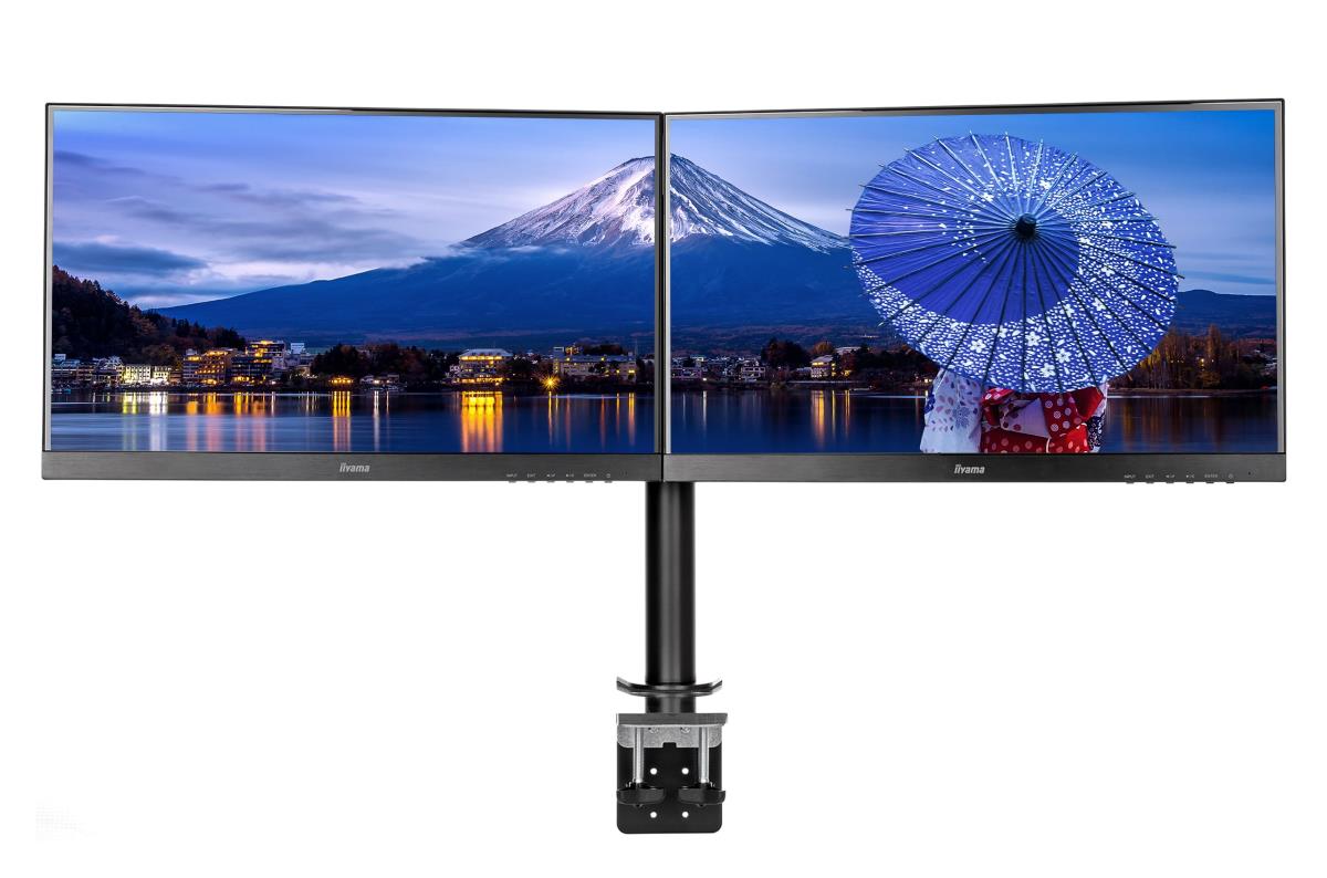 DS1002C-B1 - Mounting kit - adjustable arm - for 2 monitors - black - screen size: 10