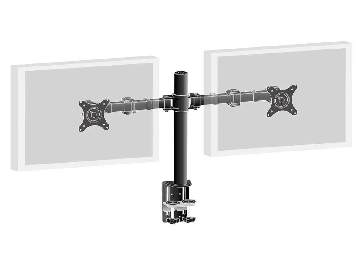 DS1002C-B1 - Mounting kit - adjustable arm - for 2 monitors - black - screen size: 10