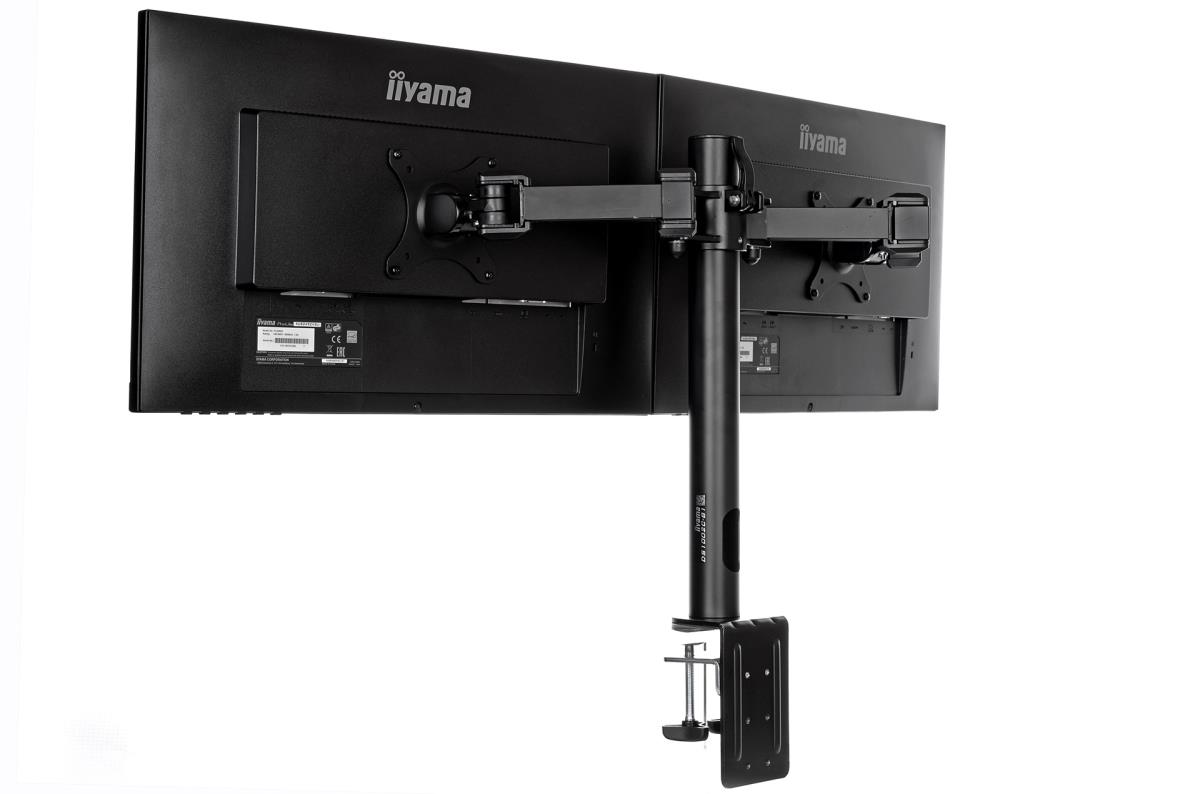DS1002C-B1 - Mounting kit - adjustable arm - for 2 monitors - black - screen size: 10