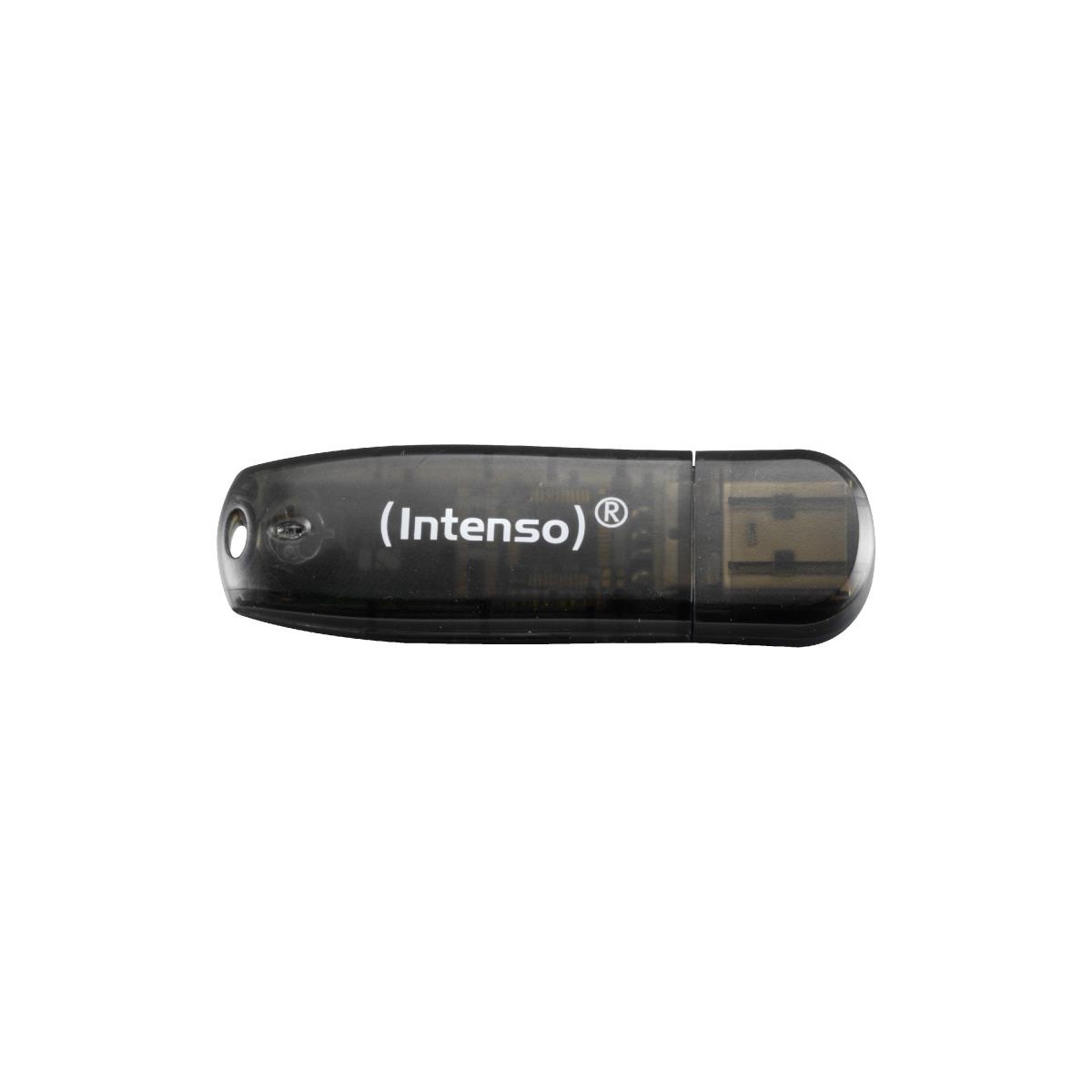 16GB Intenso Rainbow Line USB 2.0 Flash Drive Black thumbnail
