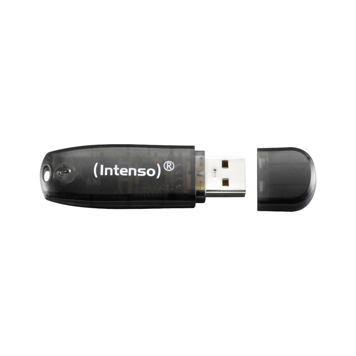 16GB Intenso Rainbow Line USB 2.0 Flash Drive Black thumbnail