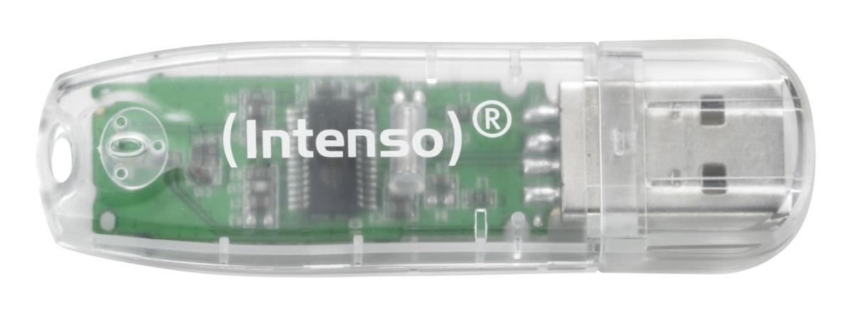32GB Intenso Rainbow Line USB 2.0 Flash Drive Transparent thumbnail
