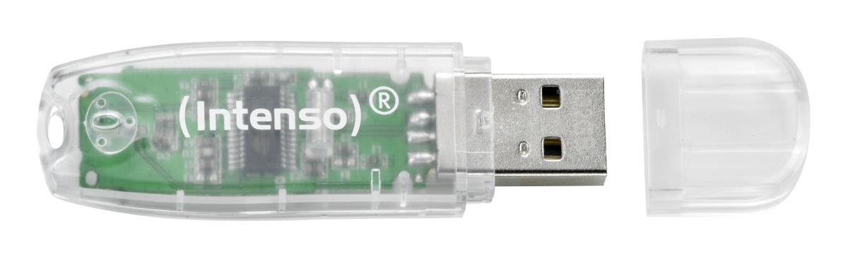 32GB Intenso Rainbow Line USB 2.0 Flash Drive Transparent thumbnail