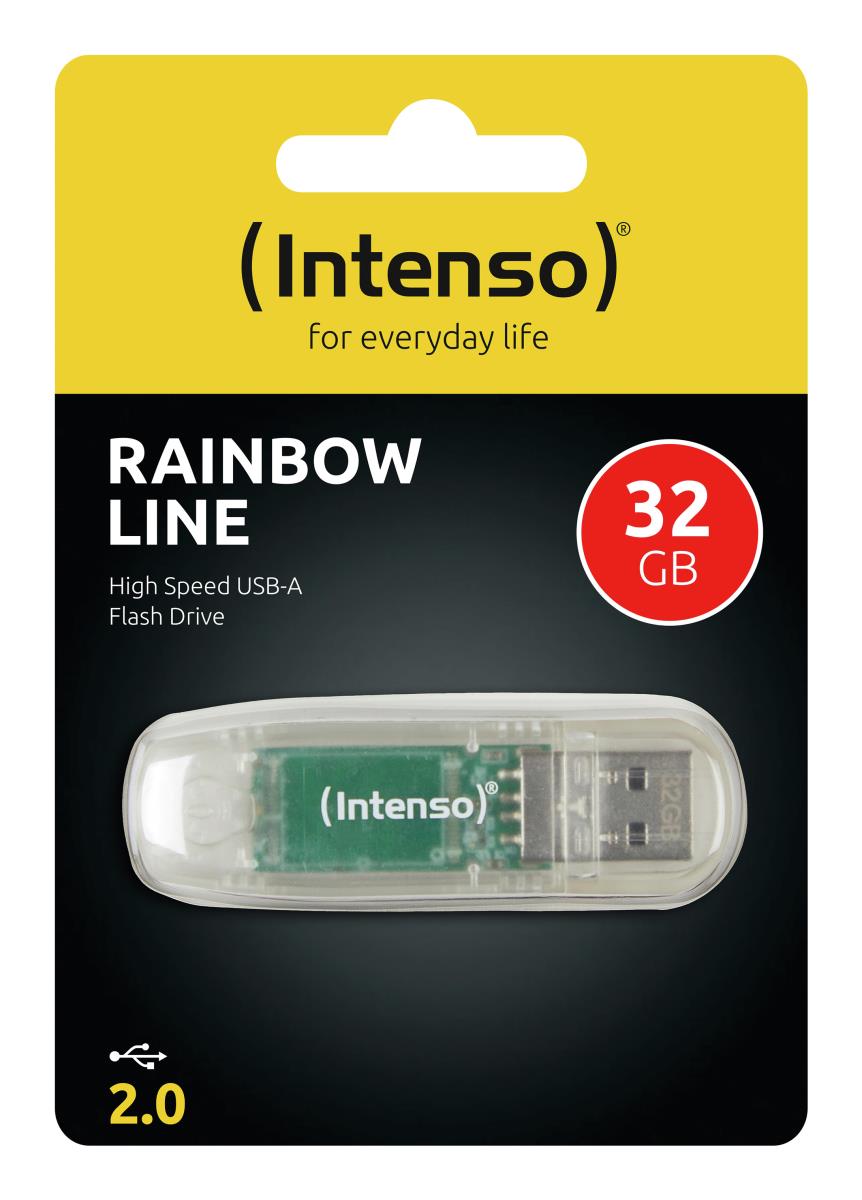 32GB Intenso Rainbow Line USB 2.0 Flash Drive Transparent thumbnail
