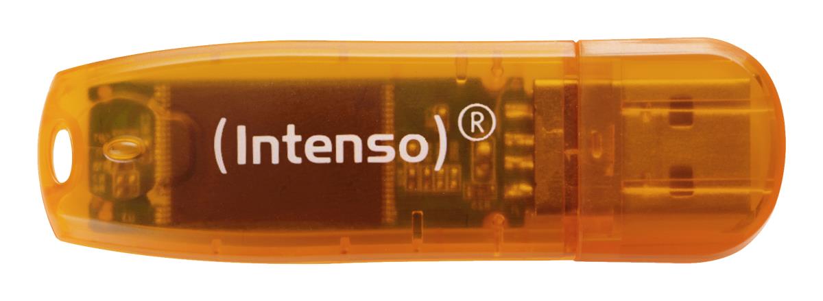 64GB Intenso Rainbow Line USB 2.0 Flash Drive Orange thumbnail