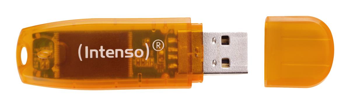 64GB Intenso Rainbow Line USB 2.0 Flash Drive Orange thumbnail