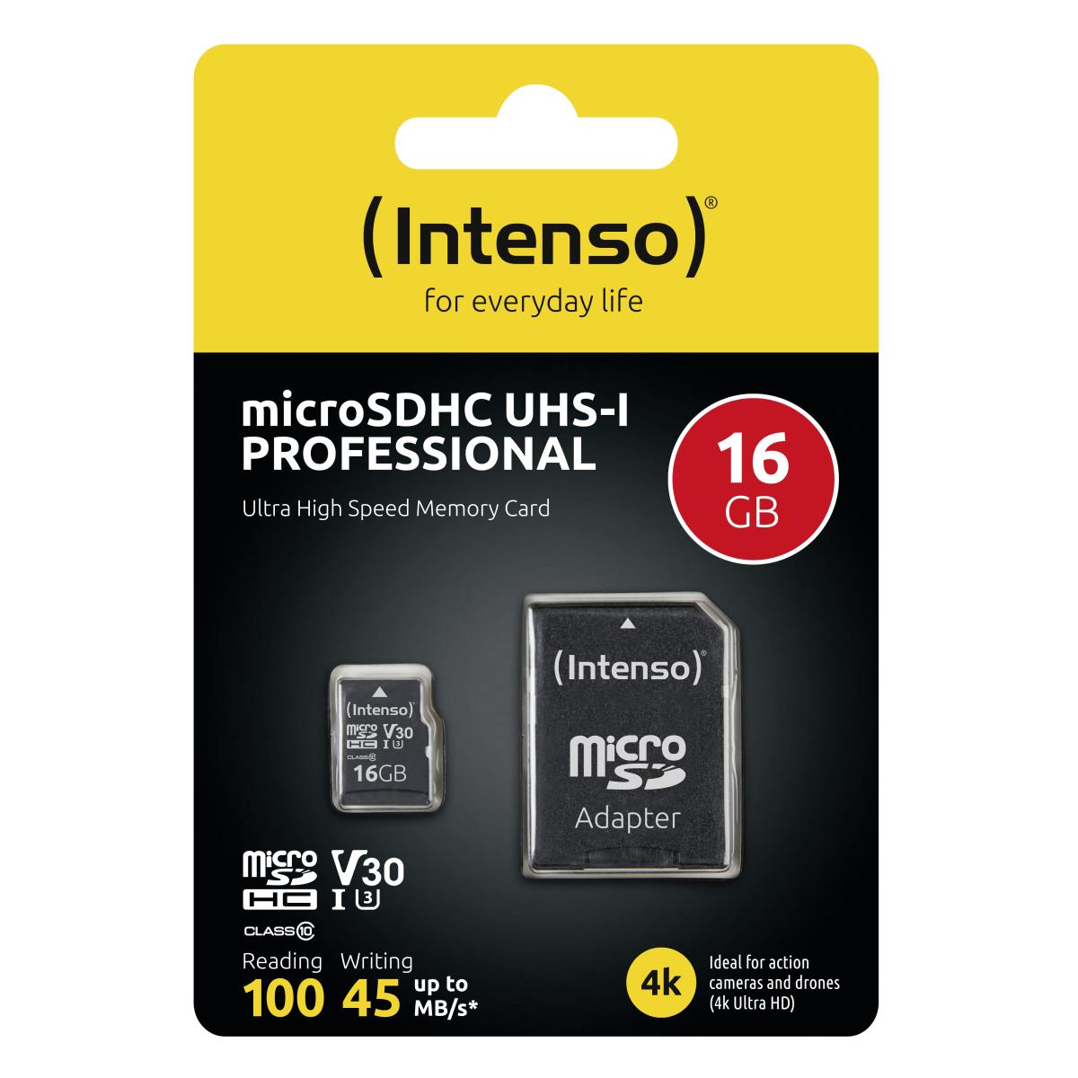 16GB Intenso U3 Pro MicroSD Card thumbnail