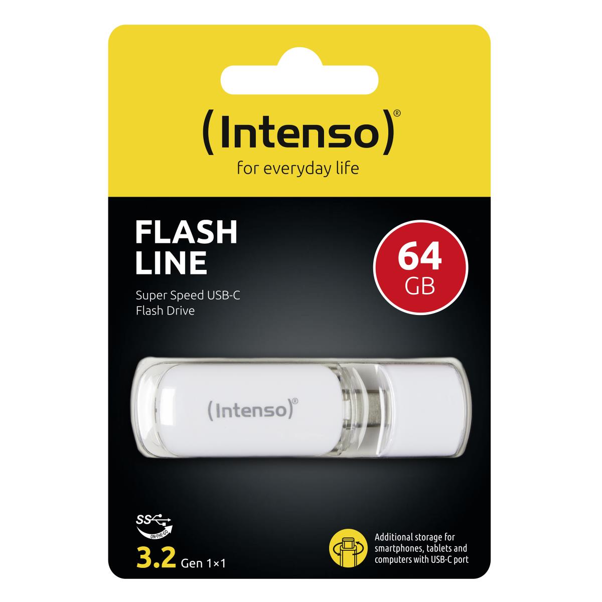 64GB Intenso Flash Line USB3.1 Stick Type-C connect thumbnail