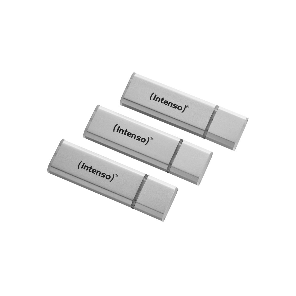 16GB Intenso ALU Line  USB 2.0 Flash Drive 3 pack thumbnail