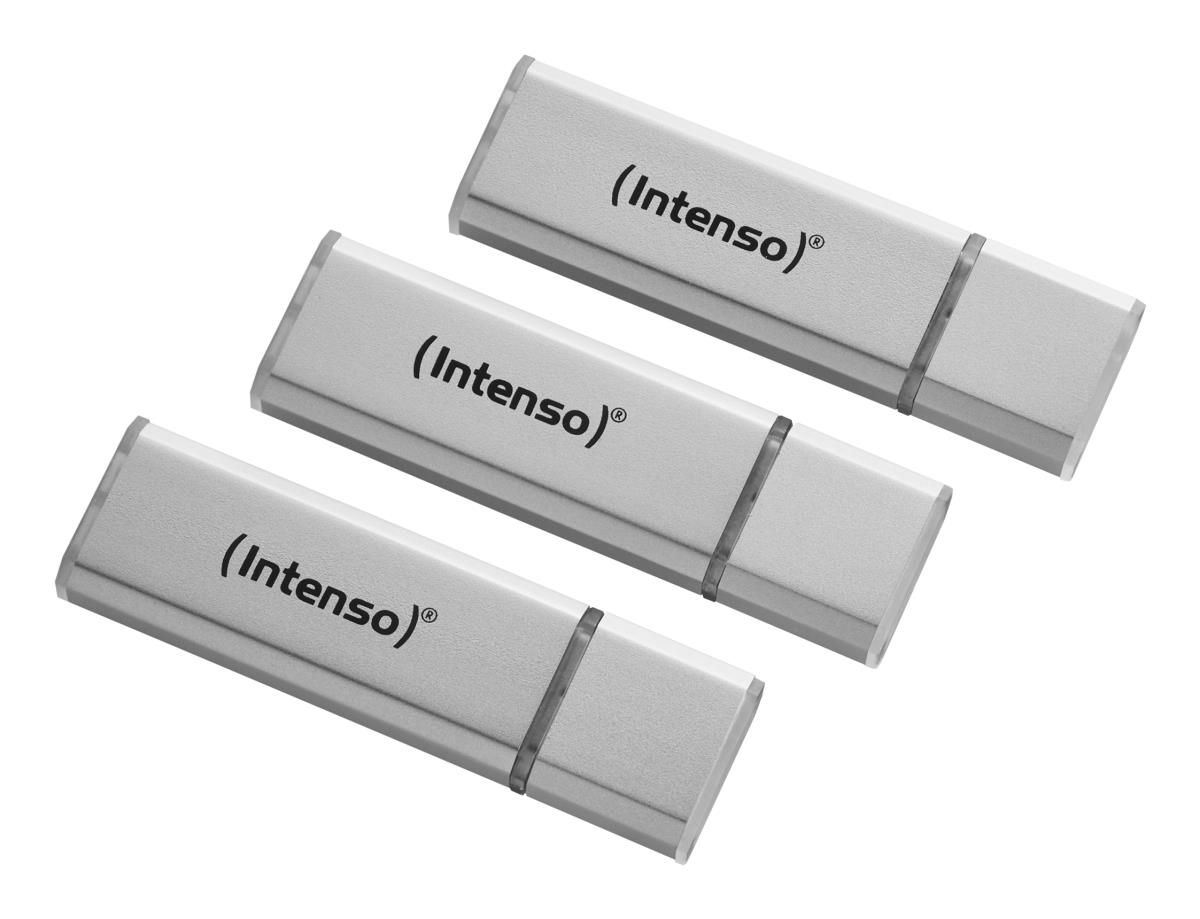 32GB Intenso ALU Line  USB 2.0 Flash Drive 3 pack thumbnail