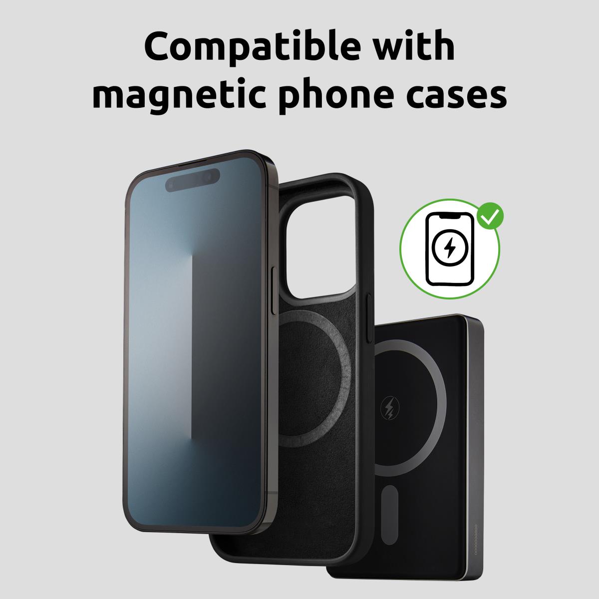 EU Product - Magnetic Wireless Power Bank 10000 mAh Grey USB-C thumbnail