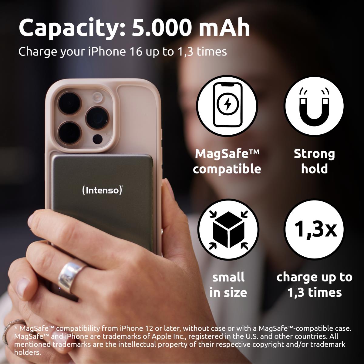 EU Product - Magnetic Wireless Power Bank 5000 mAh Grey USB-C thumbnail