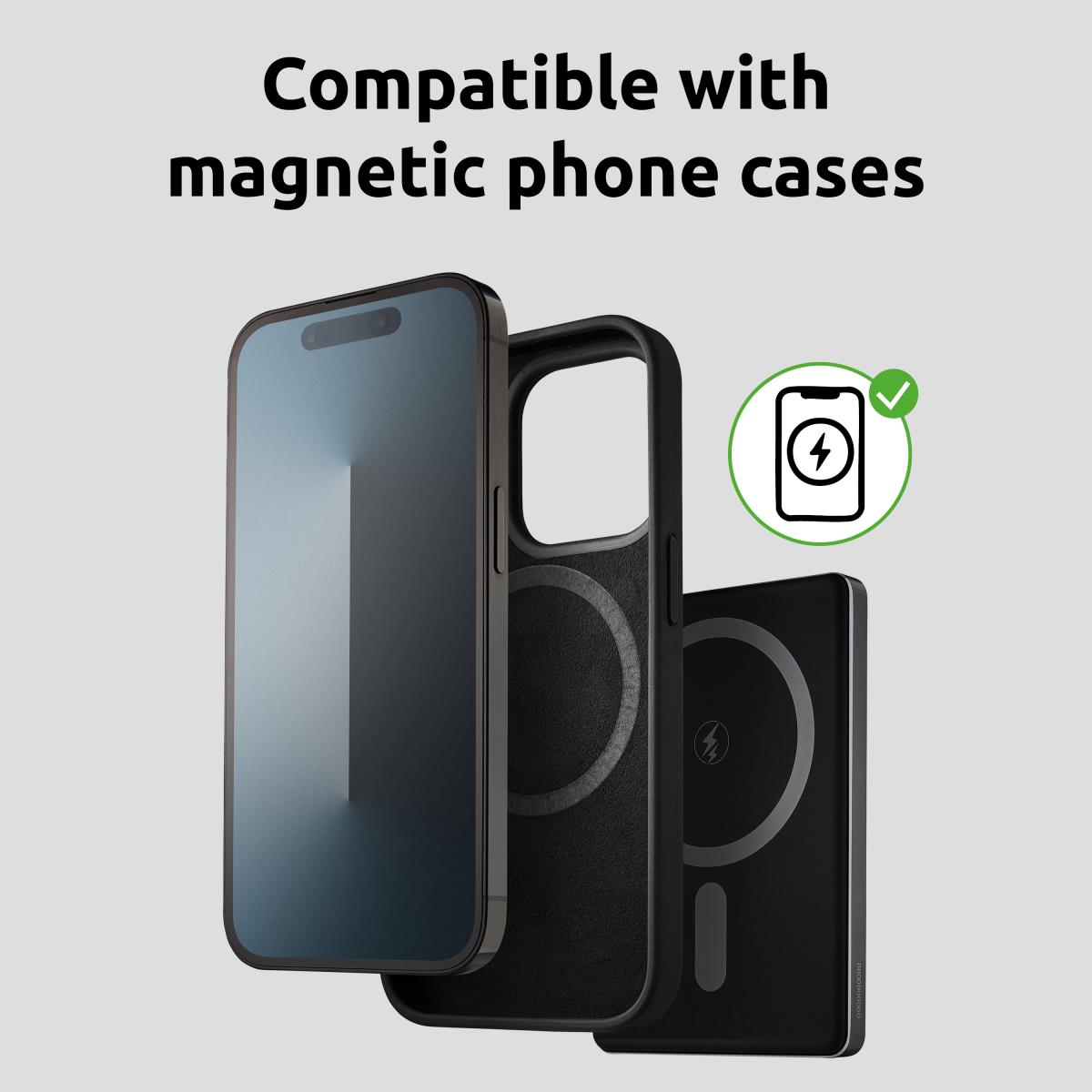 EU Product - Magnetic Wireless Power Bank 5000 mAh Grey USB-C thumbnail