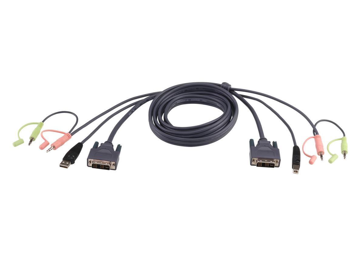 EU Product - 2L-7D05U - KVM Kabel DVI-D Single Link USB Audio schwarz - Cable - Audio/Multimedia thumbnail