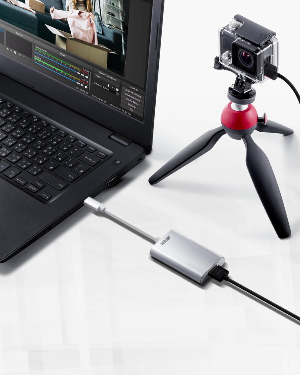 EU Product - ATEN UC3020 video cable adapter HDMI Type A (Standard) USB Type-C Silver thumbnail