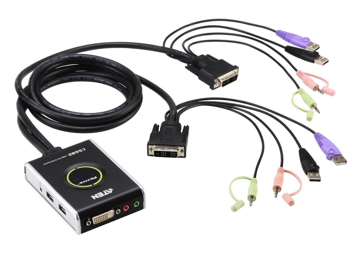 CS682 - KVM / audio / USB switch - 2 x KVM / audio / USB - 1 local user - desktop thumbnail