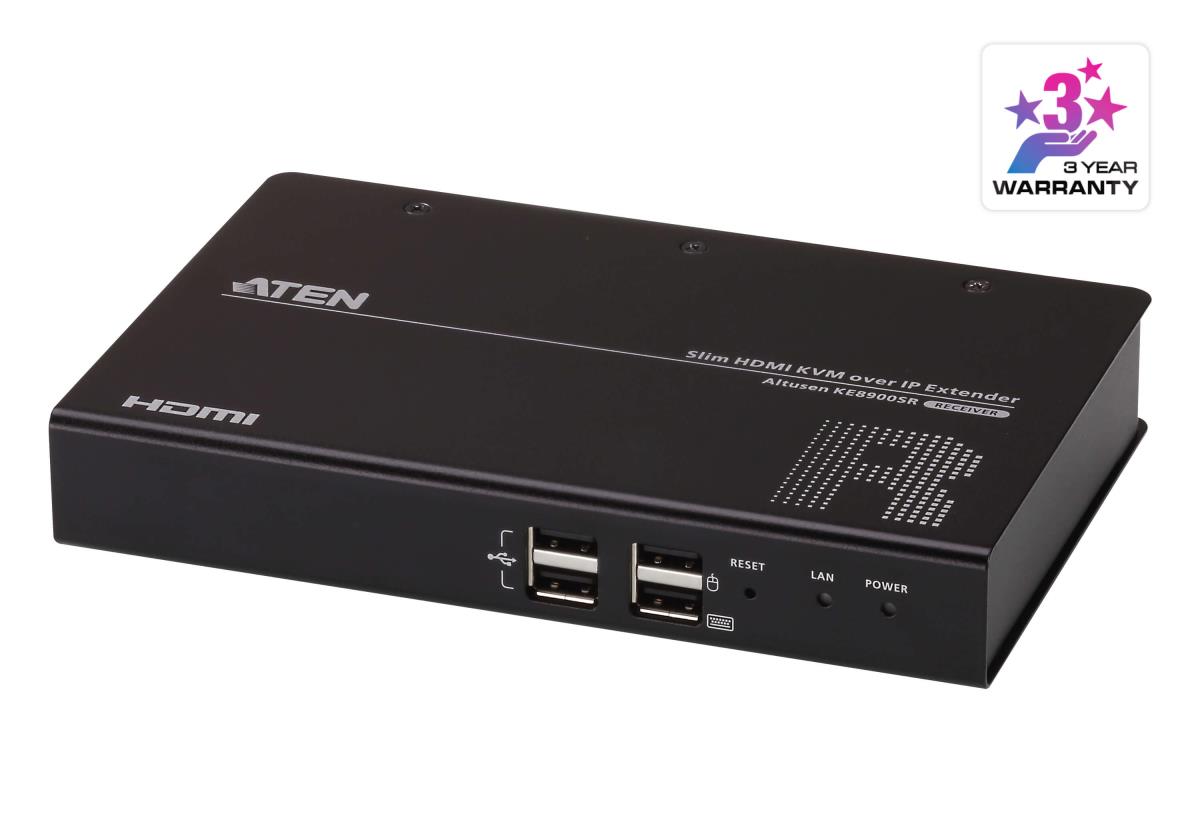 ALTUSEN KE8900SR Slim HDMI Single Display KVM over IP Receiver - KVM extender - receiver - USB thumbnail