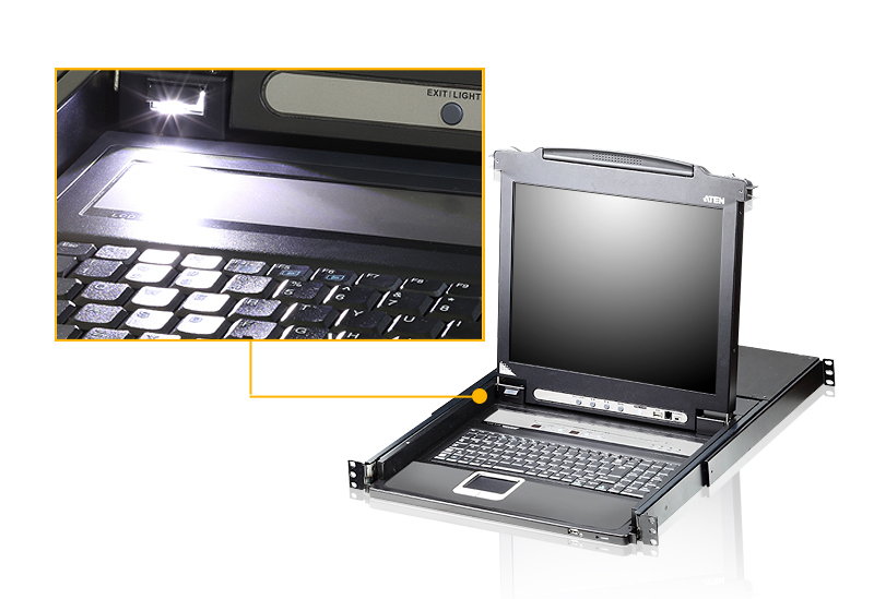 8 PORT 17.3 LCD VGA USB KVM RACK CONSOLE thumbnail