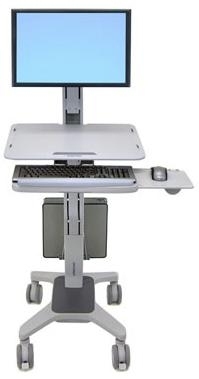 WorkFit C-Mod Single Display Sit-Stand Workstation - Cart for LCD display / keyboard / mouse / CPU - plastic, aluminium, steel - two-tone grey - screen size: up to 22