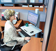 WorkFit C-Mod Single Display Sit-Stand Workstation - Cart for LCD display / keyboard / mouse / CPU - plastic, aluminium, steel - two-tone grey - screen size: up to 22