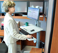 WorkFit C-Mod Single Display Sit-Stand Workstation - Cart for LCD display / keyboard / mouse / CPU - plastic, aluminium, steel - two-tone grey - screen size: up to 22