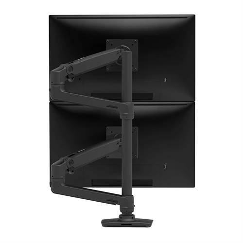 Mounting kit (tall pole, dual stacking arm) - for 2 LCD displays - matte black - screen size: up to 40