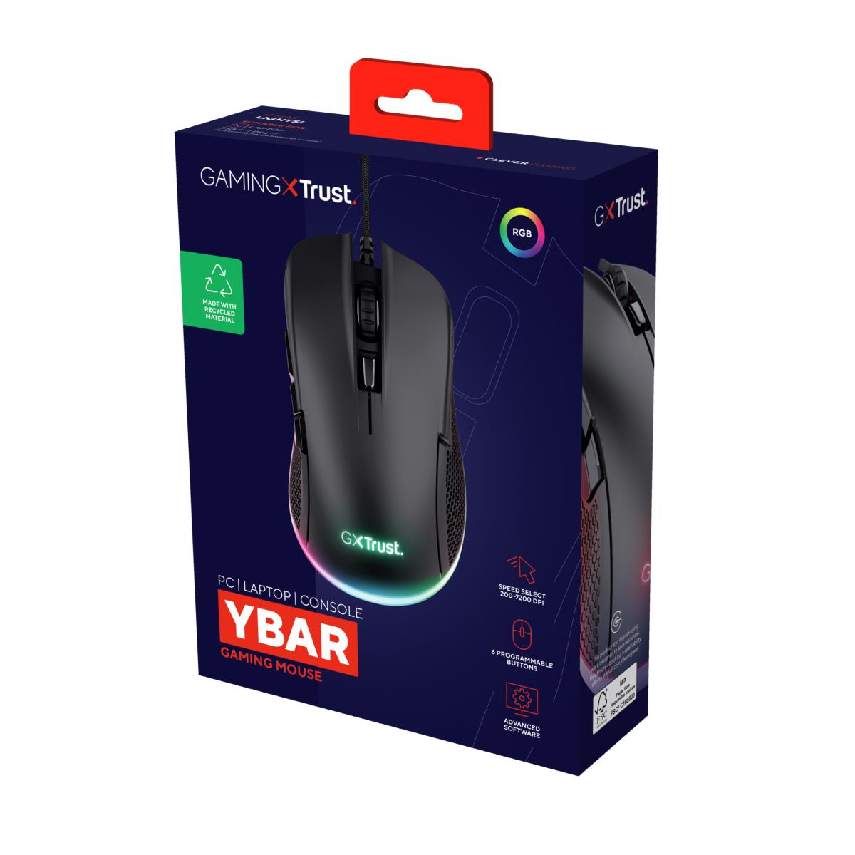 (A) TRUST Gaming  GXT922 YBAR GAMING MOUSE ECO 24729 thumbnail