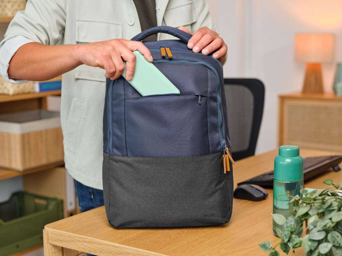 LISBOA 15.6 16 BACKPACK -  BLUE/GREY 25124 thumbnail