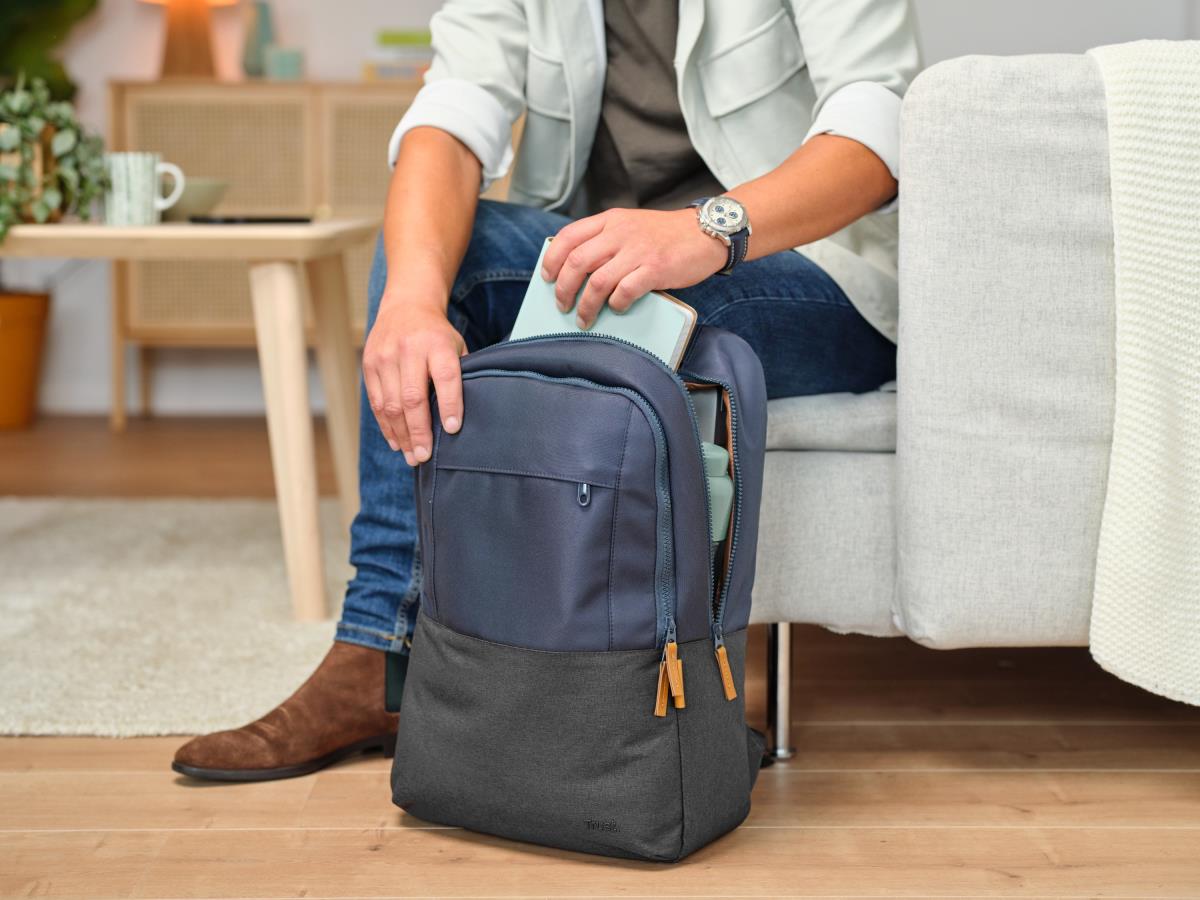 LISBOA 15.6 16 BACKPACK -  BLUE/GREY 25124 thumbnail