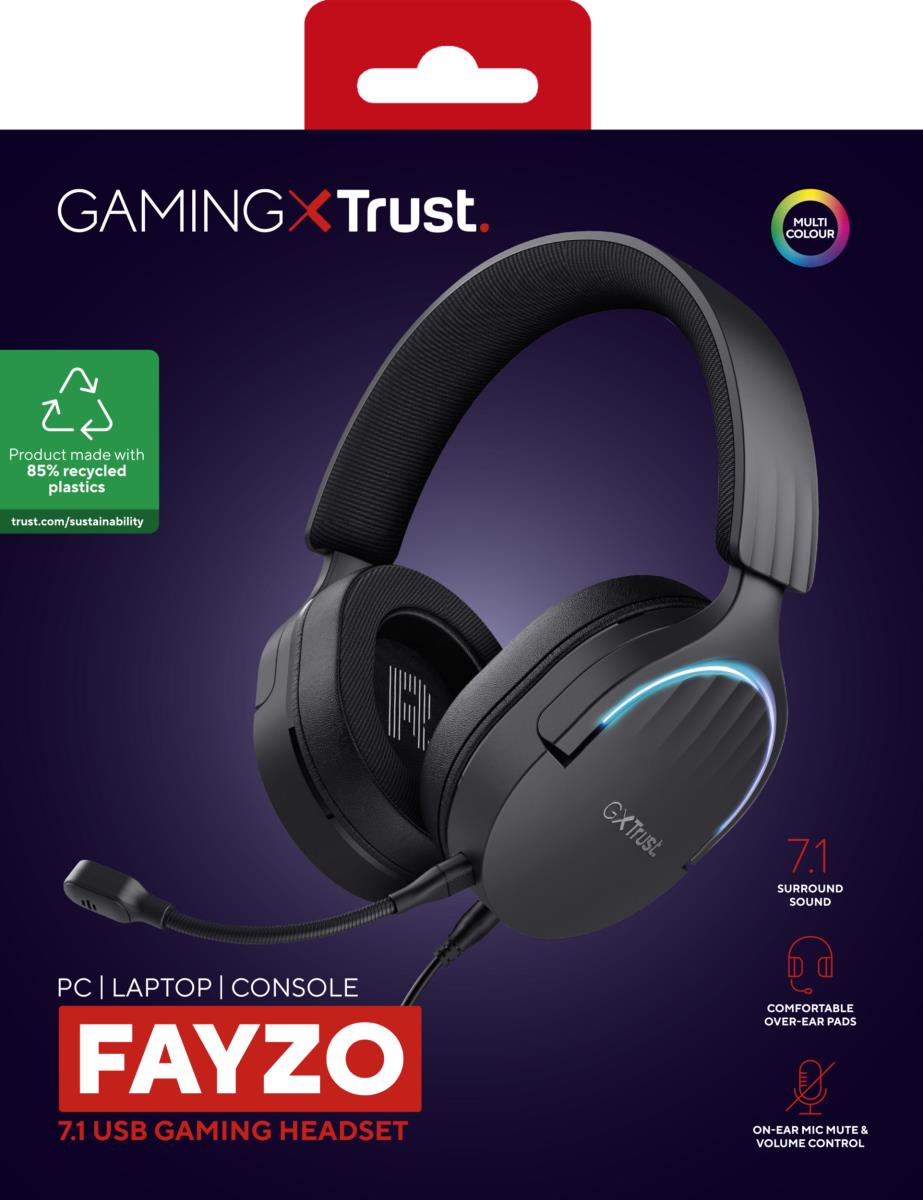 (A) Trust Gaming GXT490 FAYZO 7.1 USB HEADSET BLK thumbnail