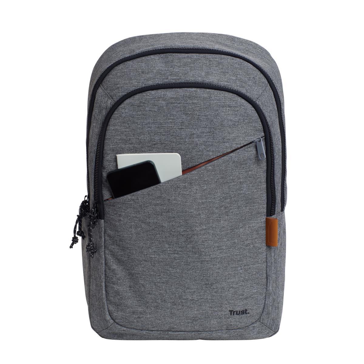 (A) TRUST AVANA 15.6  16 ECO BACKPACK GREY 24981 thumbnail