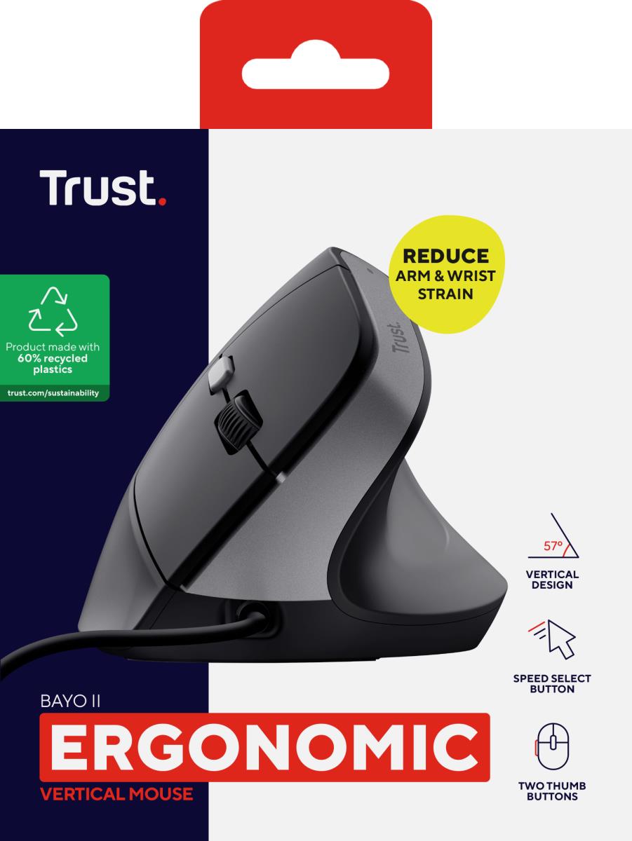 BAYO II WIRED ERGONOMIC MOUSE BLK 25144 thumbnail